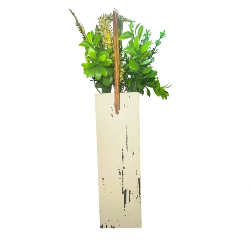 Rustic Faux Watering Can Flower Arrangement Farmhouse Decor Table / Shelf Accent
